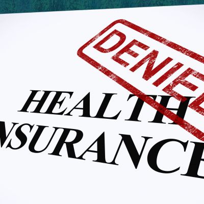 Health Insurance Denied Form Shows Unsuccessful Medical Applicat