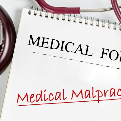 Medical Form With Words Medical Malpractice And Judge's Hammer G